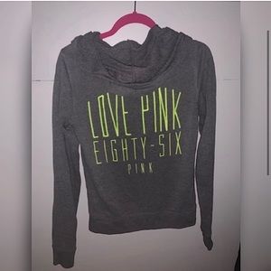 VS PINK neon green graphic hoodie